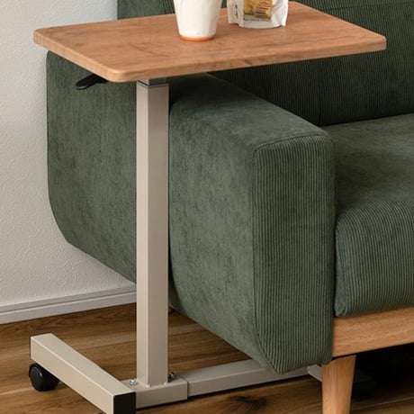 STYLISH CASTER TABLE / シンプルでスタイリッシュな昇降式テーブル / NA , BK / レクタング