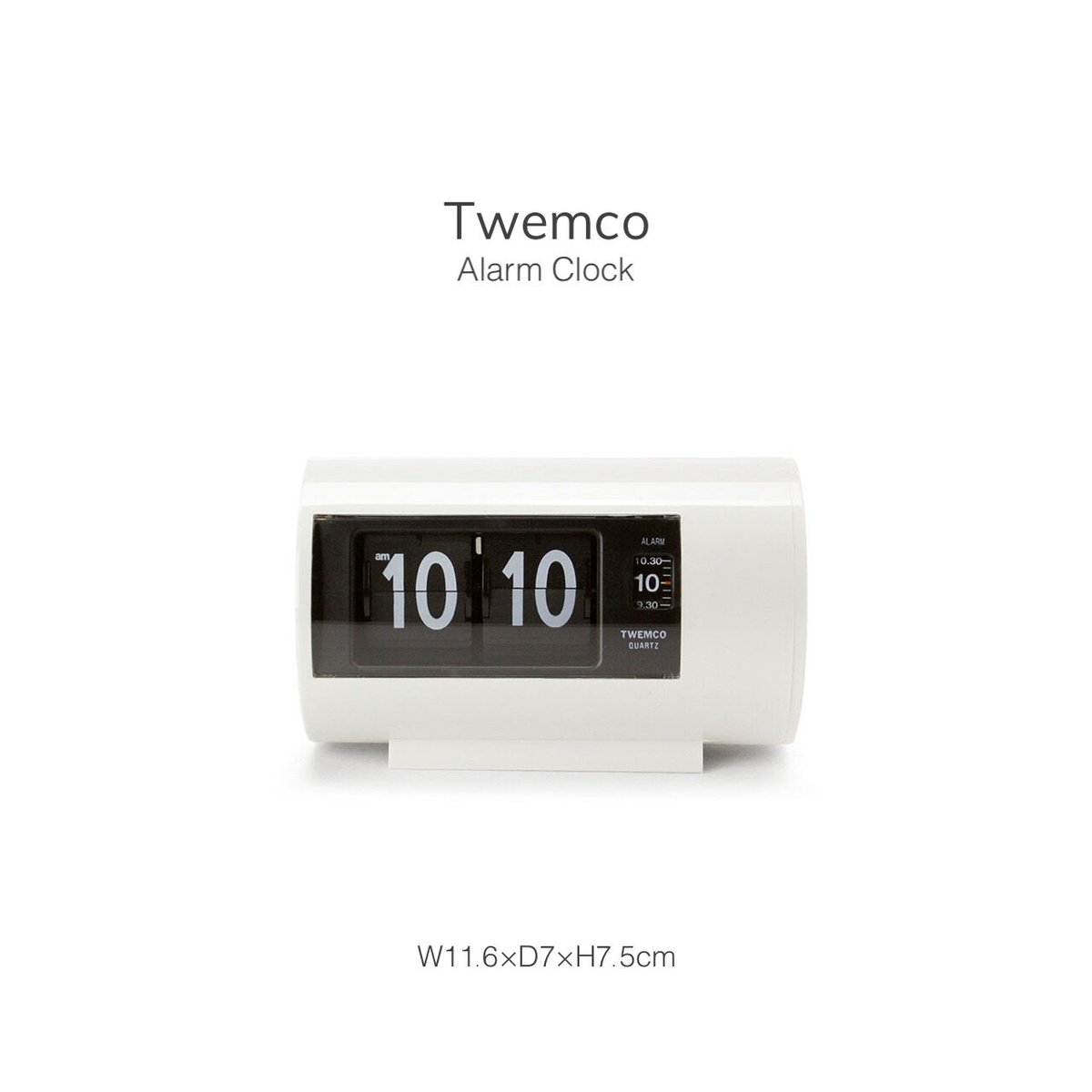 Twemco Alarm Clock / White , Black , Brown , Gr