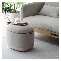 MARCHEf Storage Stool / 丸いフォルムが可愛い収納もできるスツール / オットマン / 収納ボックス / MAS-3704