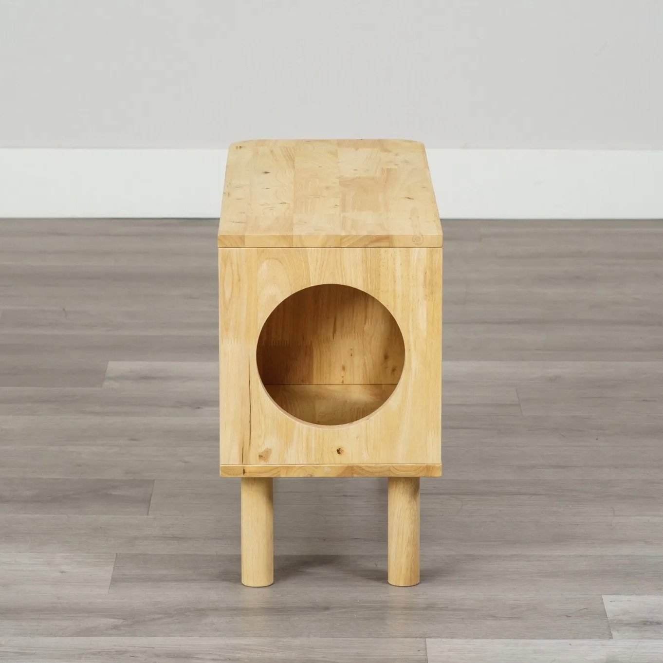 NATURAL MULCH TABLE with CAT / キャットハウス サイドテーブルと