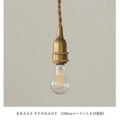 AXCIS BRASS PENDANT + E17 LED電球 / シンプルに洗練された裸電球ペンダント /タイプC  TYPE C