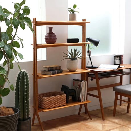 Display OPEN SHELF / スタイリッシュでおしゃれな佇まいの収納棚 / BROWN / オープンシェルフ / 4段ラック