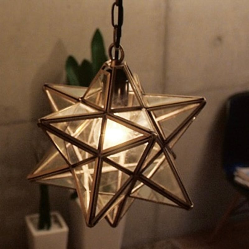 Etoile pendant light / 真鍮とガラスの美しい星型のペンダント照明