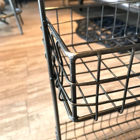 WIRE BASKET SHELF / 2CUPS / キッチンラック / ワイヤーバスケット / キッチン収納 / サイズ : w370×d160×h550mm