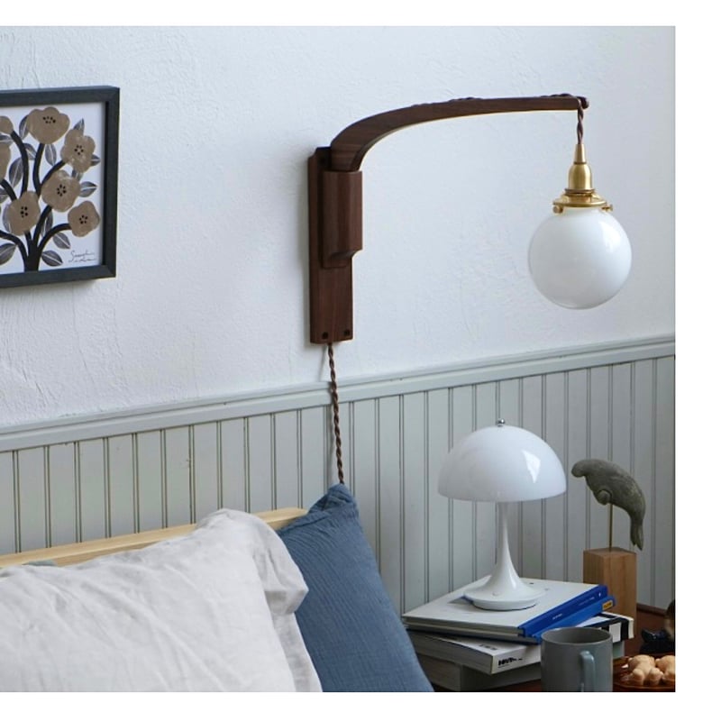 eld blå ブランケット　スゥエーデン製 Wood Bracket BOOM / 3点セット / ブラケット + 中間スイッチ付ソケット