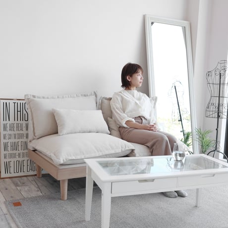Pancake sofa / 2P SOFA / パンケーキのような ふんわり丸みのあるデザインが可愛いソファ / 一人暮らしインテリア 二人暮らし / 北欧ナチュラル