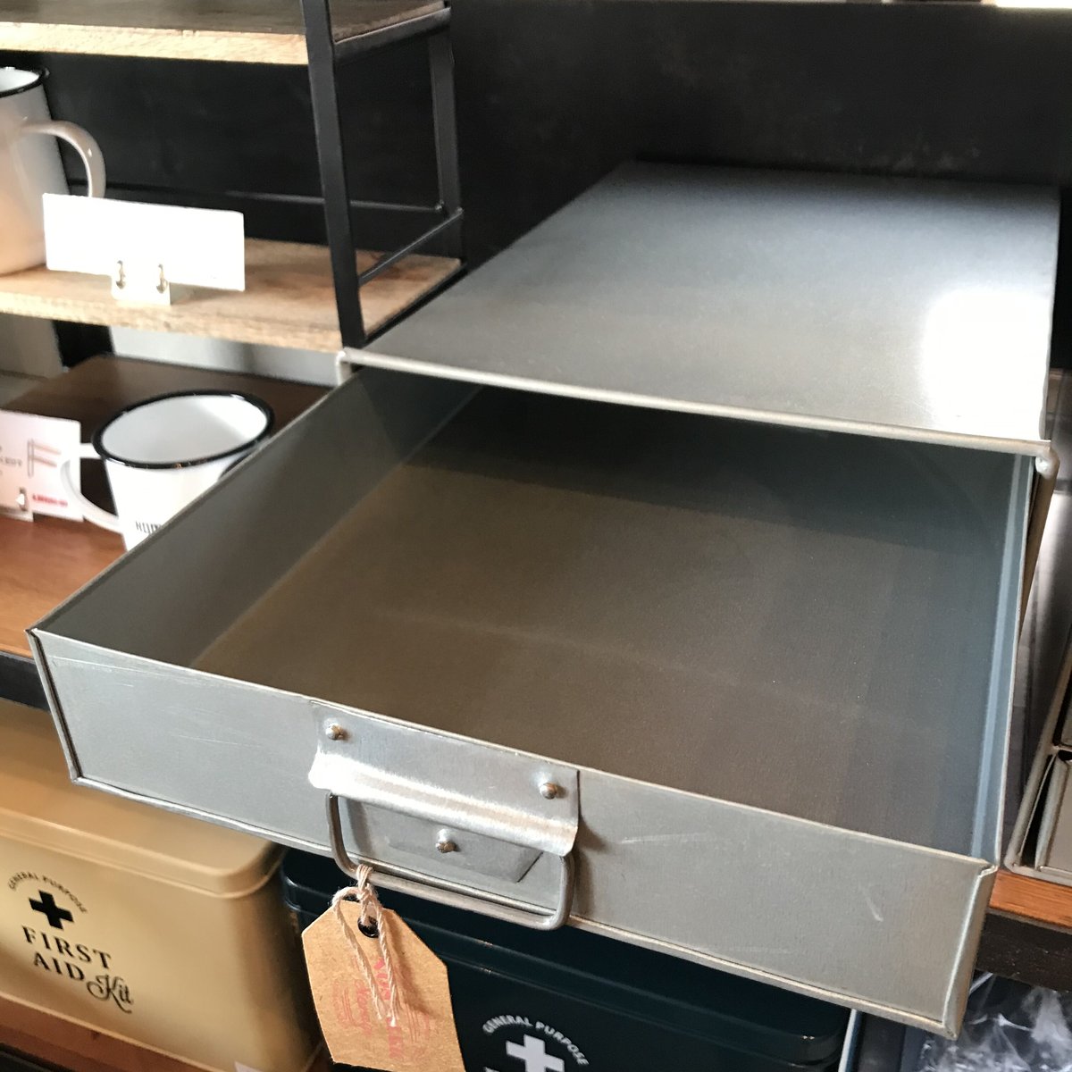 3TH BOX / ブリキ製品 3段 A4 収納 チェスト / SIZE W24× D33×H