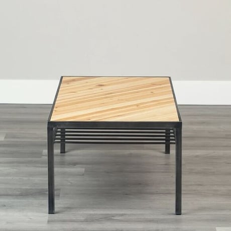 IRON×WOOD CENTER TABLE / リビングテーブル / センターテーブル / テーブル / アイアン , 天然木 天板 / サイズ W1050×D550×H390mm