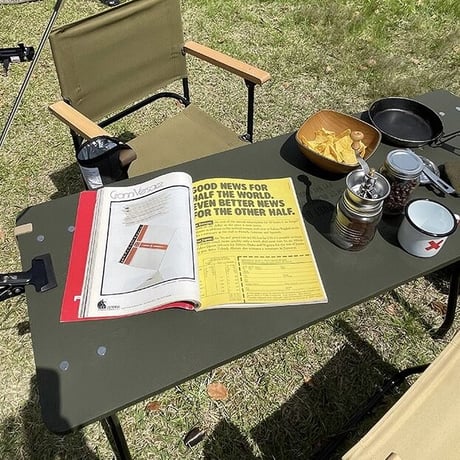 FOLDING MIL WORKTABLE / GRAY , OLIVE / フォールディング ミル ワークテーブル /  折り畳みテーブル / インダストリアルインテリア / サイドテーブル