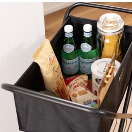 FOLDING STAND BASKET / Beige , Green , Black / キャスターワゴン / フォールディングバスケット