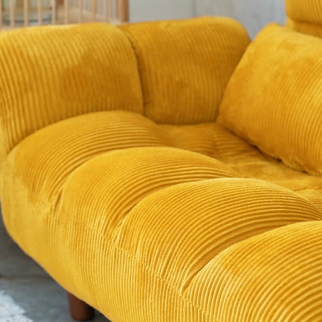 couch sofa corduroy / カウチソファ / 座り心地の良い横たわれる2人掛けソファ / コーデュロイソファ / マスタード , グレー , カーキ