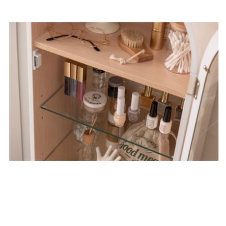 WOOD × GRASS SHELF / ホテルライクなアーチ状のフォルムが愛らしいキャビネットシェルフ / white , black / CABINET