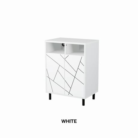 ＣＡＢＩＮＥＴ 59 / white , natural / 幾何学模のデザインをアクセントにしたキャビネット / キャビネット / 韓国インテリア