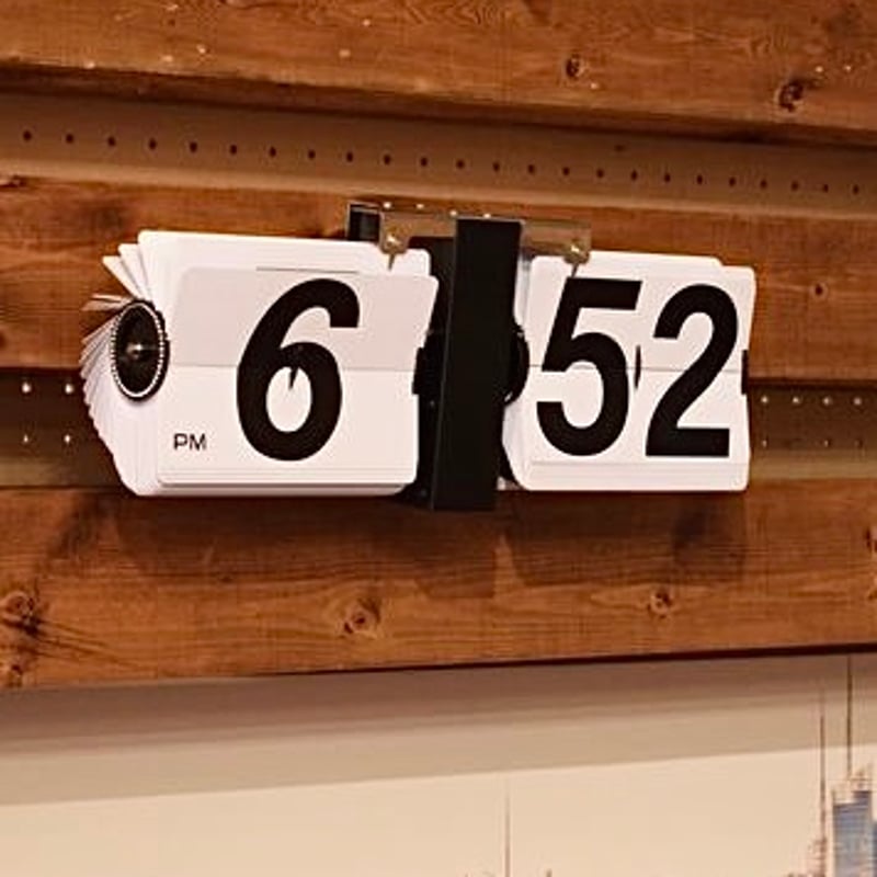 【値下げ】パネル時計　Wink 非売品フルセット（全ポップ付）　未使用 FLIP CLOCK / WHITE , BLACK / 視認性が良く 音が心地良い