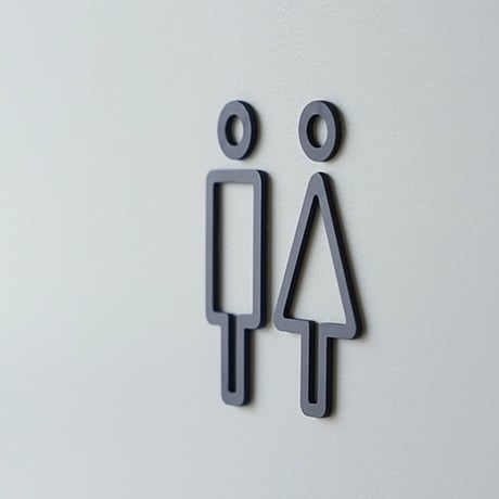 Toilet line sign plate   / IRON 'n' BRASS / シンプルでセンスの良いトイレサイン / アイコン / ＴＯＩＬＥＴ