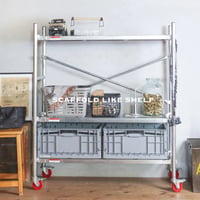 SCAFFOLD LIKE SHELF / 耐荷重 80kg / 洗練された無骨なデザインが雰囲気を演出してくれるスチールシェルフ / スタイリッシュ インダストリアル