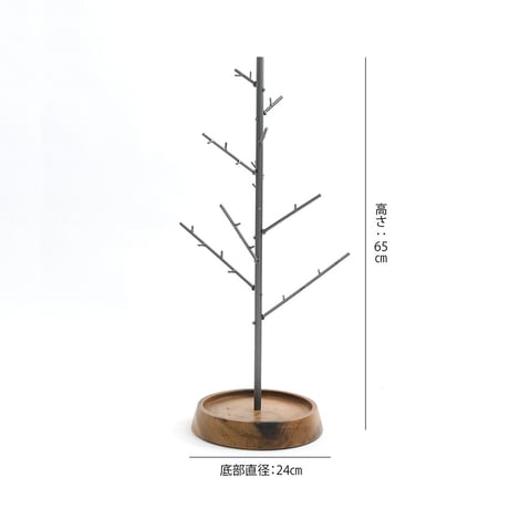 iron accessory stand L  / マットな質感のアイアンとアカシアウッドの温かみがインテリアに馴染むアレンジメントツリー / H65cm