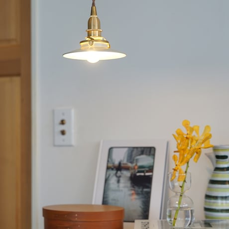 IRON MINI SHADE + BRASS PENDANT LIGHT 100cm / シーリングカバー付き / LED電球付/ リビング ダイニング照明 3点セット