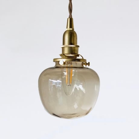 POMME GRASS PENDANT / ガラス ペンダントライト / ラウンドガラスシェード  + 真鍮灯具60cm シーリングカバー付き / E17 / ※電球なし
