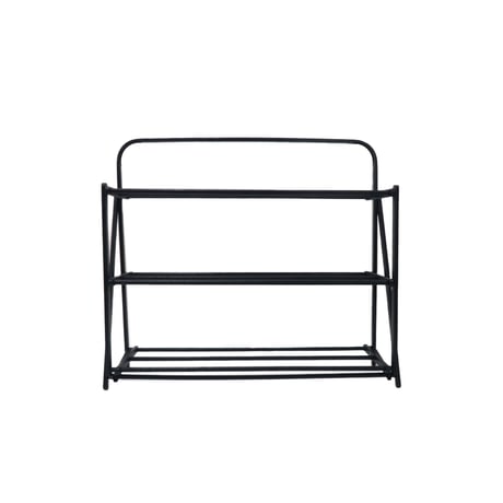 FOLDABLE SHOES RACK / ZINC , BLACK / HAMMERTONE / インダストリアルな雰囲気のある折り畳み式のラック / 収納棚