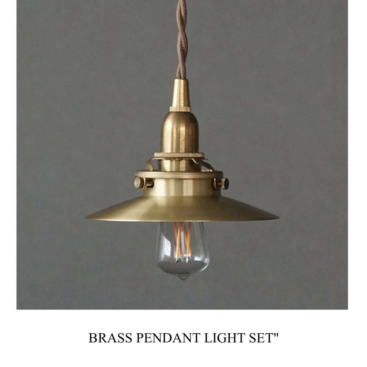 BRASS PENDANT SET / 真鍮ミニシェード+ 真鍮ペンダント灯具 E17 /
