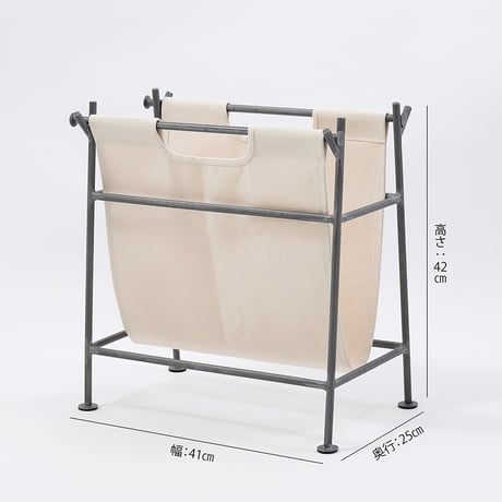 iron × canvas magazine rack / 汚れたら洗えるキャンバス生地のマガジンラック / shesay iron furniture