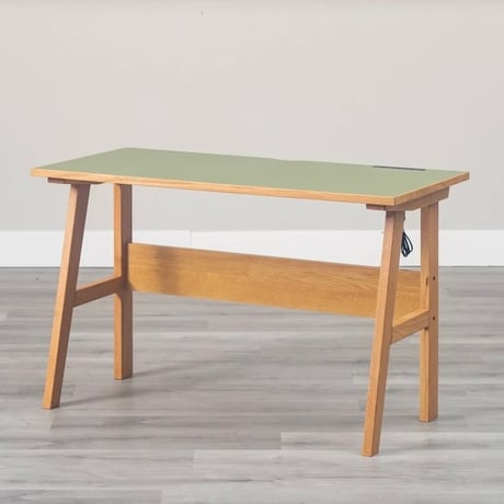 linoleum / OAK DESK / デスク / 120cm幅のデスク / リノリウム 全2色 グリーン , バーガンディ / 天然木