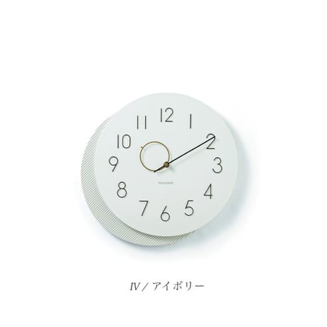 Mito sweepmovement clock / 個性的でありながらもインテリアに溶け込む新鮮なデザインの静音の掛け時計 / ivory , brown