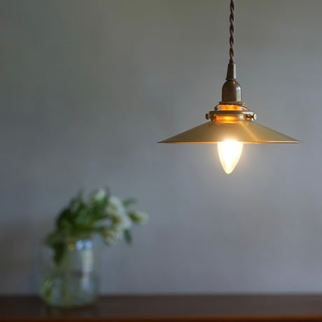 IRON SHADE PLATT × E17 BRASS PENDANT LIGHT / 100cm / シーリングカバー付 / GRAY , BLACK , BRASS /タイプA