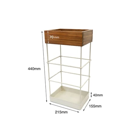 IRON + PINE WOOD UMBRELLA STAND / シンプルでスタイリッシュな傘立て / IVORY , BLACK