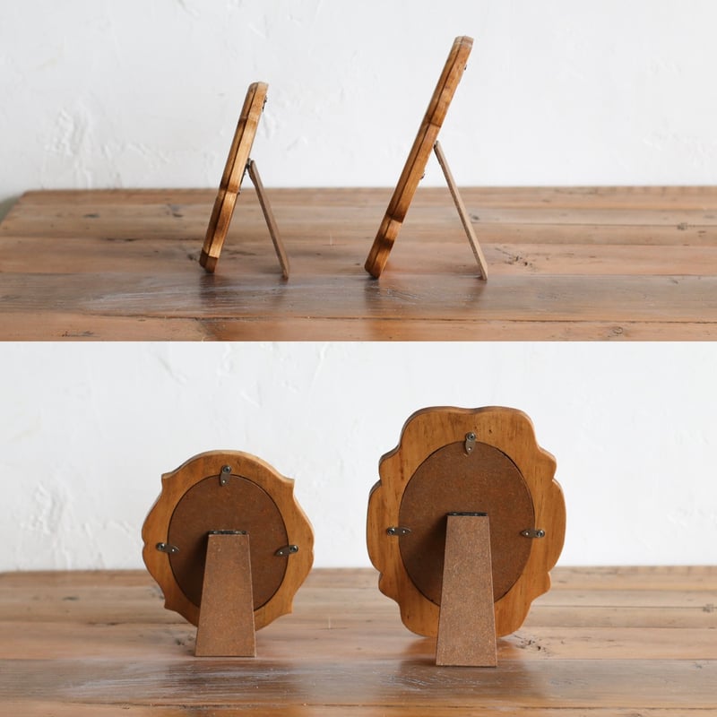 ROUND STAND FRAME / ヴィンテージライクな木製フォトフレーム / PINE