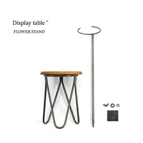 IRON × WOOD Display table & flower stand / 枝を支えるスタンドが付いた花台