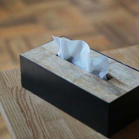 IRON WOOD TISSUE CASE 02 / 無骨な雰囲気でカッコいいティッシュケース / 素材違い2種