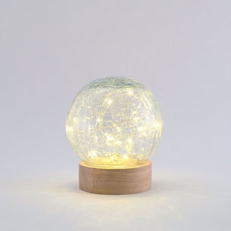 CRACK GRASS LED LIGHT / DOME  / クラックガラス / 魅力的な明かりを楽しむ電池式 LEDライト / S , Lサイズ