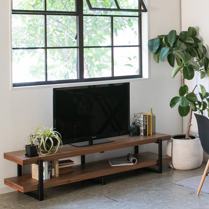 木製テレビスタンド ブラウン スタンドのみ 左右首振り機構付きの「木製、自立型テレビスタンド」を発売します