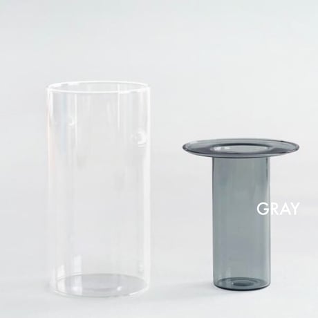 PINO FLOWER VASE AXCIS / ガラスベース / CLEAR , YELLOW , GRAY / フラワーベース / ルームフレグランス H15.2cm