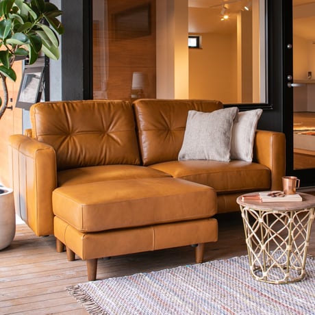 OIL LEATHER SOFA 03 /上質なオイルレザーの使うほど味わいが出るソファ / サイズ : 180x85x88cm / 座面高46cm