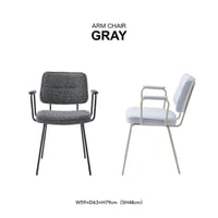 GRAY ARM CHAIR / スタイリッシュなデザイン性と快適性を備えたダイニングチェア / アームチェア / GRAY , DARK GRAY