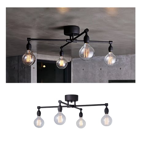 LAITON X-ceiling lamp / シーリングランプ 4灯 / E26 60W / LED対応