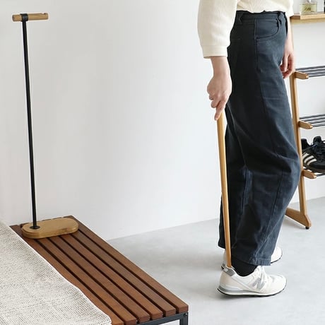 Shoehorn wood × steel / さりげないデザイン性のある上質なシューホーン / スタンド付き