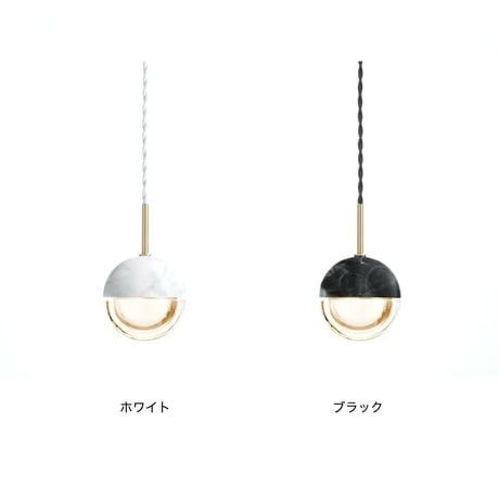Escape LED-pendant light / WHITE , BLACK / 大理石 × アクリル × 真鍮を組み合わせた上品な佇まいのLED内蔵 ペンダント照明