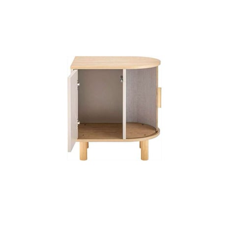 ARCH CABINET / 端正な佇まいのリブデザイン スライド式収納キャビネット / BEIGE , GRAY