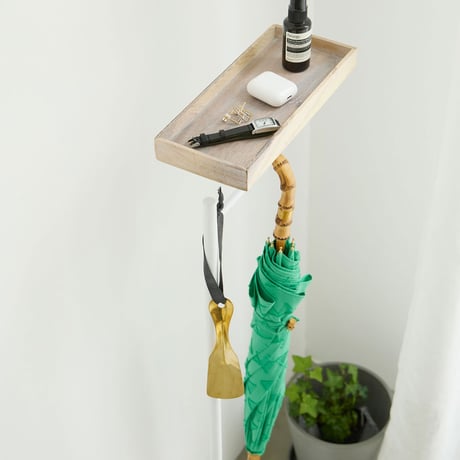 IRON × WOOD UMBRELLA STAND with TRAY / WHITE , BLACK / アンブレラスタンド / 傘立て