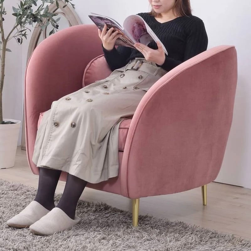 WAVE SOFA / 1人掛けソファ / 角のない緩やかなカーブラインが特徴的な