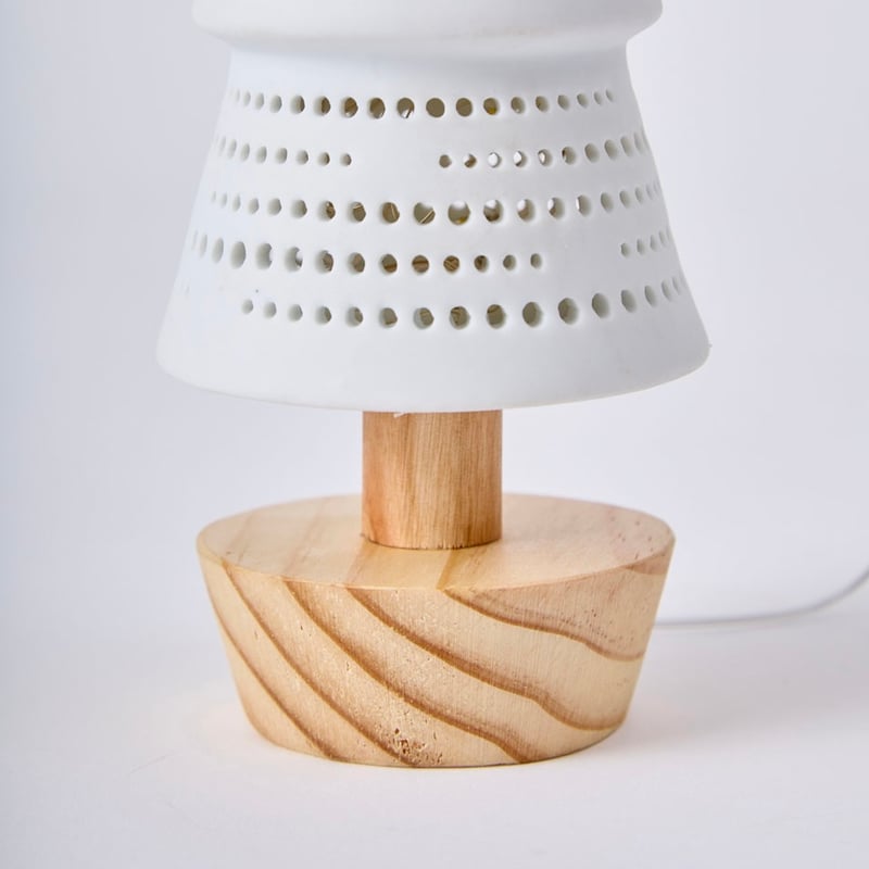 POTTERY TREE / 真っ白な陶器と木のLEDライト / テーブルランプ POTTERY TREE / 真っ白な陶器と木のLEDライト / テーブルランプ