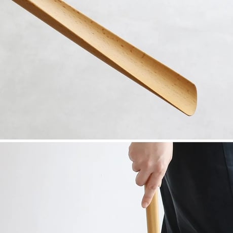 Shoehorn wood × steel / さりげないデザイン性のある上質なシューホーン / スタンド付き