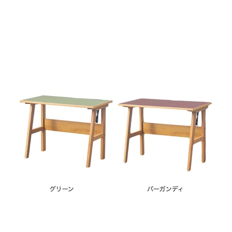 linoleum / OAK DESK / デスク / 100cm幅のデスク / リノリウム 全2色 グリーン , バーガンディ / 天然木