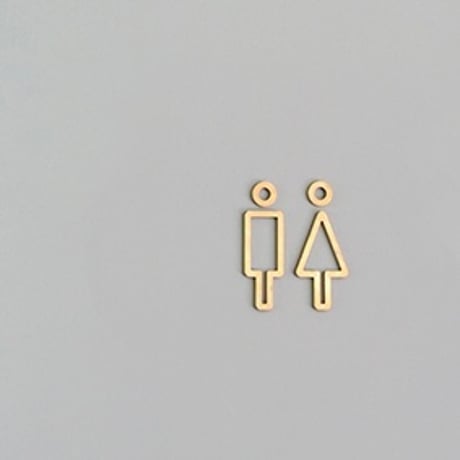 Toilet line sign plate   / IRON 'n' BRASS / シンプルでセンスの良いトイレサイン / アイコン / ＴＯＩＬＥＴ