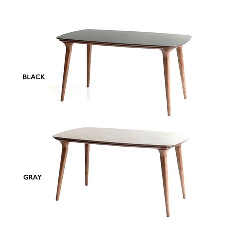 傷に強いセラミック+天然木が美しい / Etna Ceramic dining table 1600 / ダイニングテーブル / GRAY , BLACK / モダン /W160× D80×H71cm