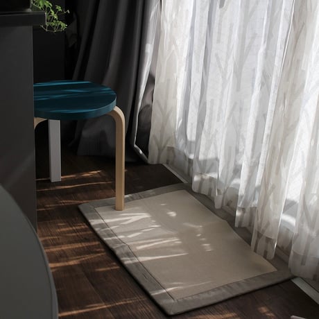 Olika LINEN FRAME RUG / 140×200cm / GRAY , YELLOW , BROWN / ダイニングラグ / ソファ / ラグマット